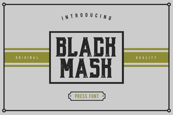 Black Mask Font for Bold Branding and Vintage-Inspired Designs