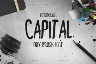 Capital Dry Brush Font for Editorial Elegance